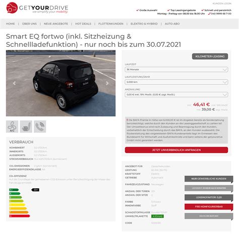 Smart Eq Fortwo Im Leasing F R Euro Im Monat Netto Ntv Autoleasing