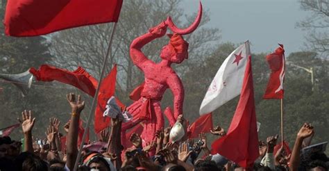 After 12 Years A Red Flag Flutters Over Nandigram With Hammer Sickle