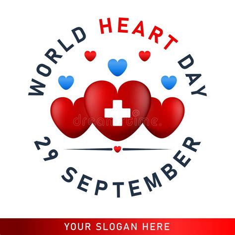 World Heart Day Poster Web Banner With Red Heart Stock Vector