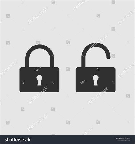 Icons Open Closed Padlock Vector Illustration Stock Vector Royalty