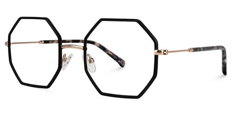 Desi Geometric Black Eyeglasses Vooglam