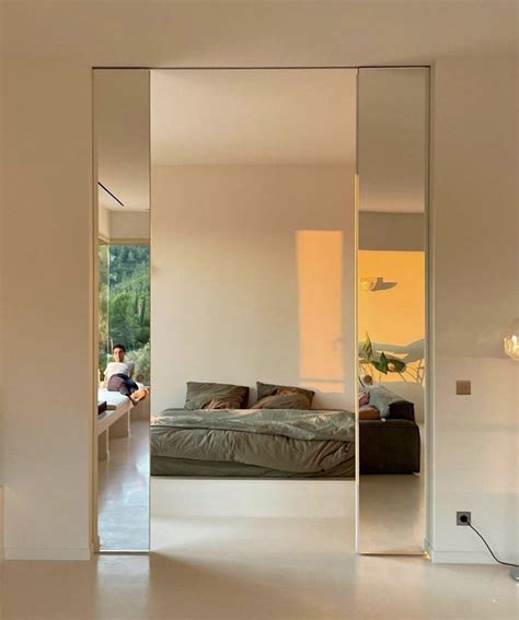 Modern Bedroom with Mirrored Walls