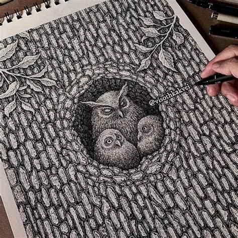 Artist Visothkakvei Creates Incredibly Detailed Drawings Inspired By Nature