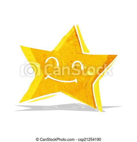 Cartoon Happy Star Character Canstock