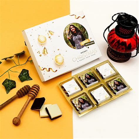 Personalized Christmas Chocolate Box With Photo | Clickokart