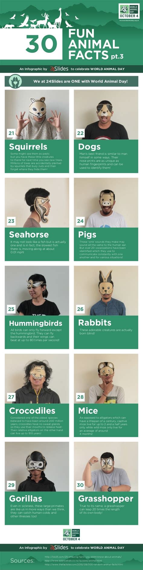 Infographic - World Animal Day - 30 Fun Animal Facts pt. 3