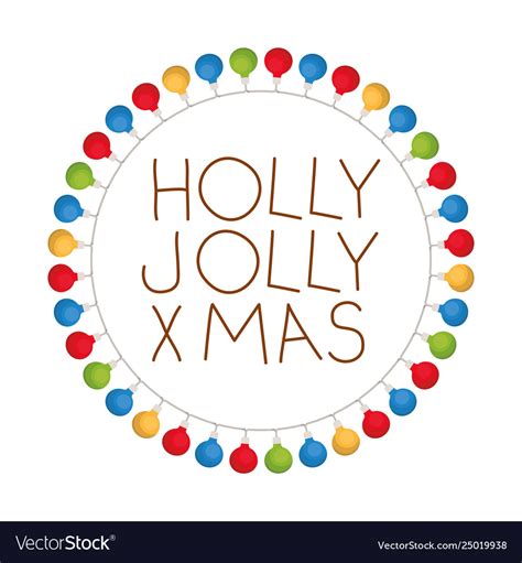 Holly Jolly Merry Christmas With Lights Royalty Free Vector