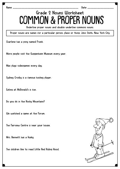 Common And Proper Nouns Worksheets Grade 6