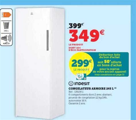 Promo Cong Lateur Armoire L Indesit Chez Hyper U Icatalogue Fr