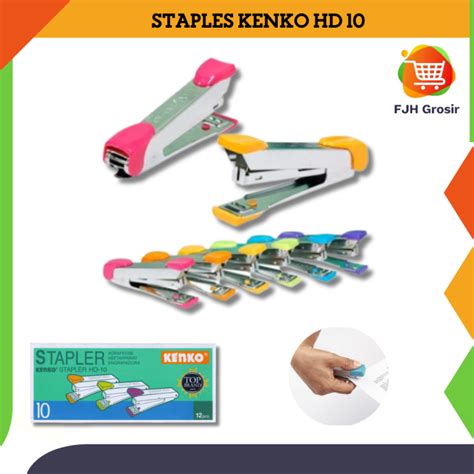 Stapler Staples Kenko Hd 10 Ori Pcs Staple Kertas Mika Serbaguna