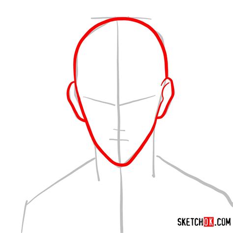 How to draw Saitama's face | One-Punch Man - Sketchok easy drawing guides