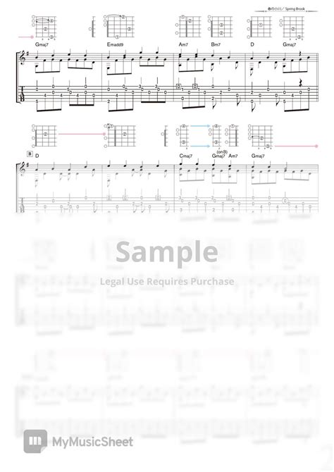 Japanese Trad Spring Brook Solo Guitar Sheet By Daisuke Minamizawa