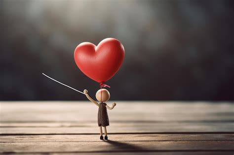 Premium Ai Image A Person Holding A Red Heart Shaped Balloon With The