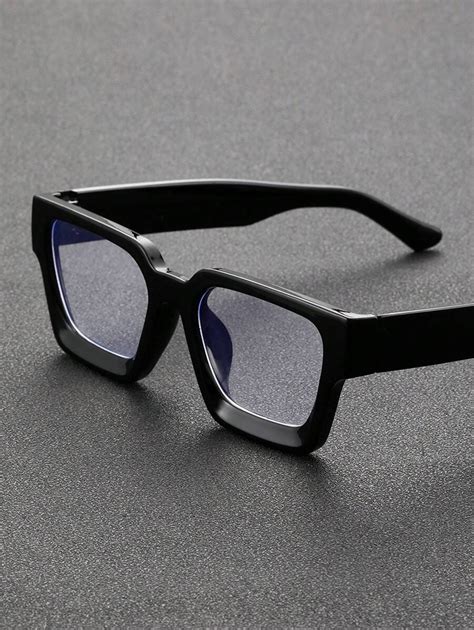 1pc Square Frame Plastic Classical Fashion Black Anti Blue Light