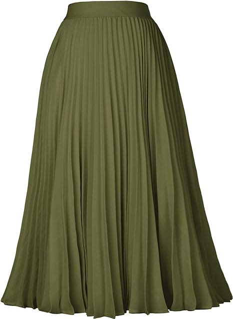 Kate Kasin Women S High Waist Pleated A Line Swing Skirt KK659 At