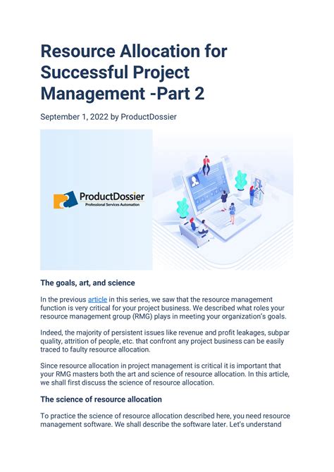 Resource Allocation For Successful Project Management Part 2 By Productdossier Issuu