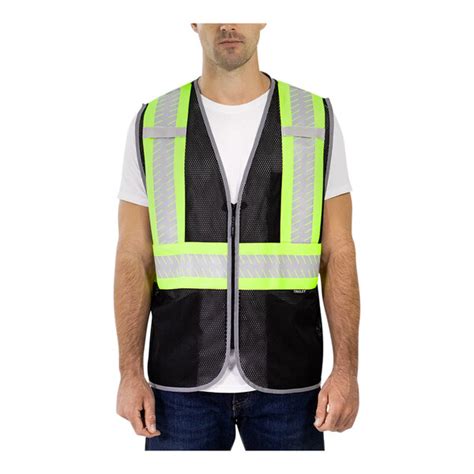 Tingley Type O Class 1 Hi Vis Black Mesh Safety Vest With X Back