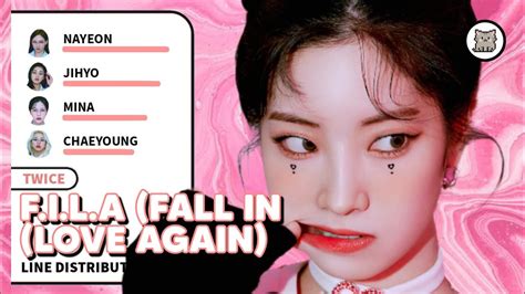 Twice F I L A Fall In Love Again Line Distribution Youtube