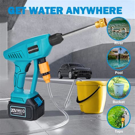 Portable Cordless High Pressure Cleaner Washer Spray Water Gun Car Wash Water Cleaning