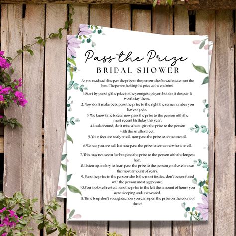 Pass The Prize Bridal Shower Game Bridal Shower Game Pass The Poem