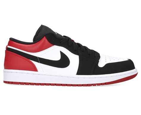 Nike Men's Air Jordan 1 Low Sneakers - White/Black-Gym Red | Catch.co.nz