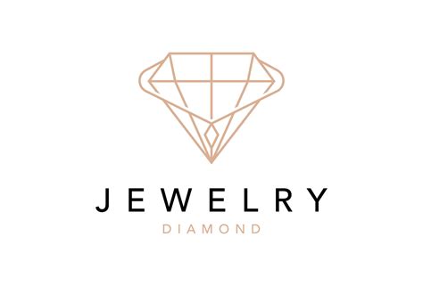 Jewelry Logo With Diamond Line Art Style Icon Design Template 10257750