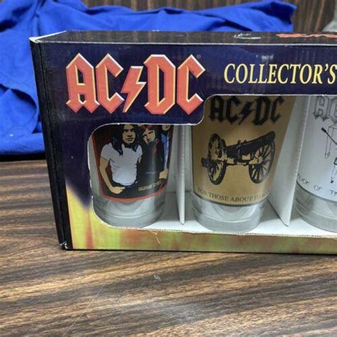 AC/DC Set of Four Album Covers Pint Glass Barware New Old Stock ...