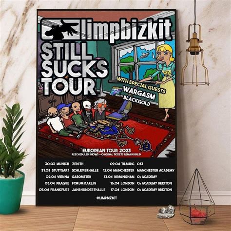 Limp Bizkit Still Sucks Tour Poster European Tour 2023 Music Tour Wall