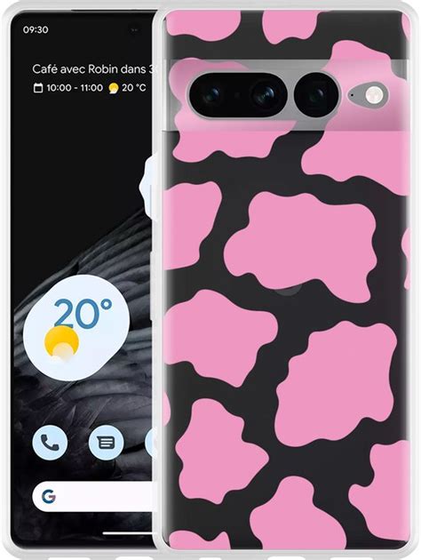 Cazy Hoesje Geschikt Voor Google Pixel 7 Pro Roze Koeienvlekken Bol