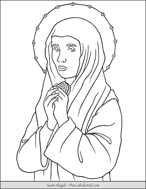 Saint Abigail Coloring Page - TheCatholicKid.com