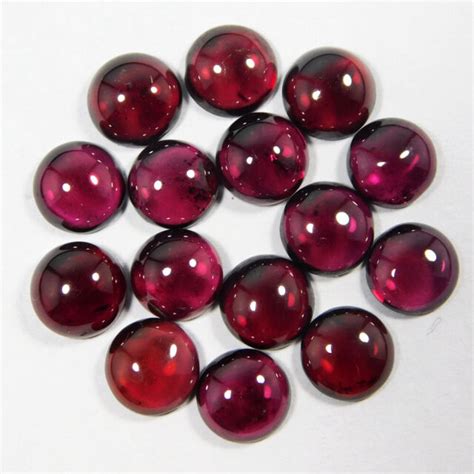 3mm To 10mm 100 Natural Red Garnet Round Cabochon Loose Gemstone Ebay