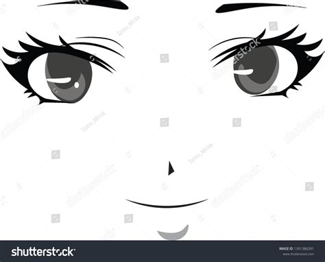 Cute Anime Girl Face Anime Eyes Stock Vector (Royalty Free) 1391386391 | Shutterstock