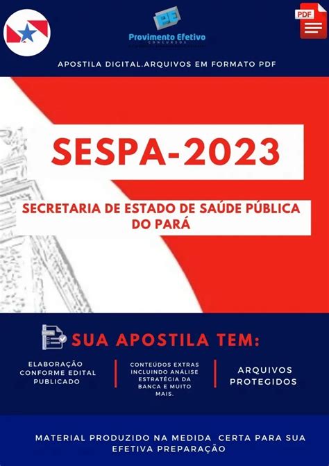 Provimento Efetivo Concursos Apostila SESPA Técnico Enfermagem Prova 2023