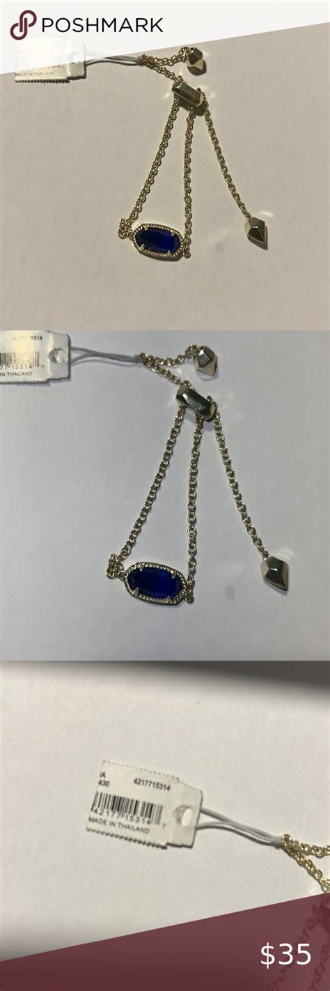 Kendra Scott New Elaina Adjustable Chain Bracelet In Cobalt Cats Eye