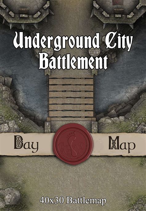 40x30 Battlemap Underground City Battlement Seafoot Games Towns