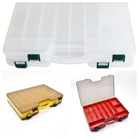 Double Sided Fishing Tackle Box Abs Multi Compartments Lure Hook