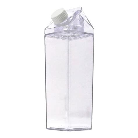 Clear Milk Carton Kids Portable Milk Water Bottles Plastic Milk Box For