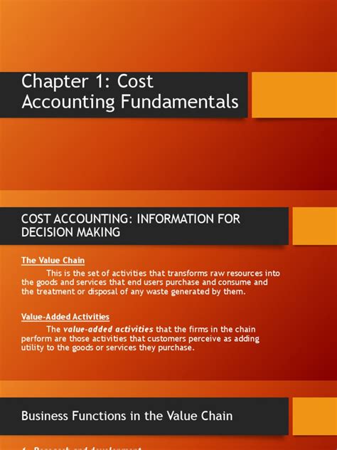 Chapter 1 Cost Accounting Fundamentals Pdf Cost Accounting Accounting