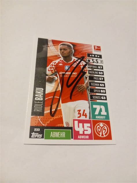 Match Attax Signiert Ridle Baku FSV Mainz 05 NEU EBay