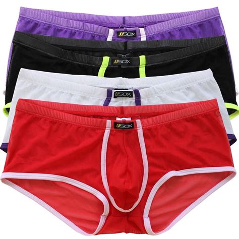 Sexy Mens Underwear Sheer Mesh Boxer Briefs See Through Gay Shorts Bikini Trunks Ebay
