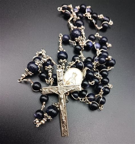 Blue Goldstone Rosary Native Hills Designs