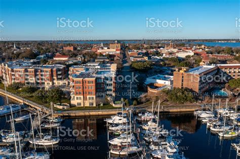 Aerial View Of Downtown New Bern North Carolina Looking North From The