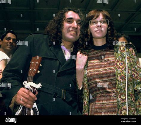 Tiny Tim Left Foreground With His Wife Miss Vicki Pose Outside The Hospital Where She Gave