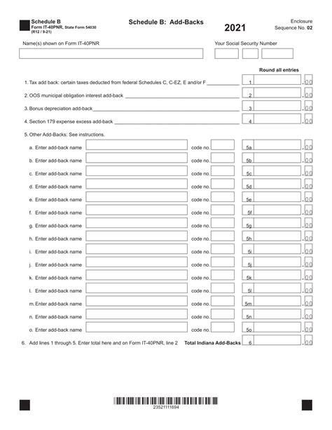 Form It 40pnr State Form 54030 Schedule B 2021 Fill Out Sign Online And Download Fillable