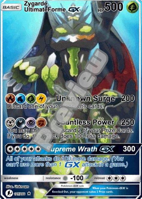 Zygarde Ultimate Form Gx Gmax Vmax Gigantamax Ex Pokemon Card Etsy