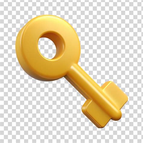 Premium Psd 3d Yellow Key Icon Isolated On Transparent Background