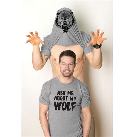 Surprise Shirt Wolf Shirt Ask Me About My Wolf Funny Shirt Mens