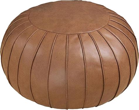 Amazon Thgonwid Handmade Suede Pouf Footstool Ottoman Faux Leather