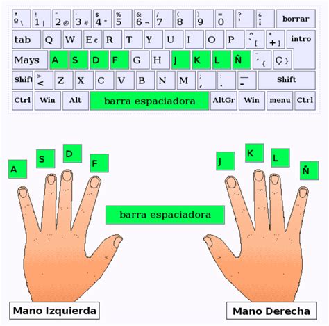 Posición De Las Manos En El Teclado Qwerty Profe Julio