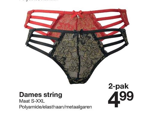 Dames String Aanbieding Bij Zeeman Folders Nl